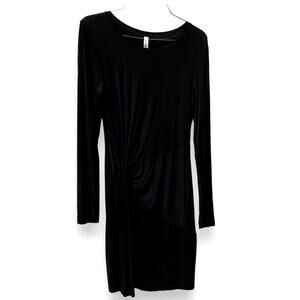 Fabletics  Womans  Dress Black  Pencil Style Knotted Hip Soft Lightweight